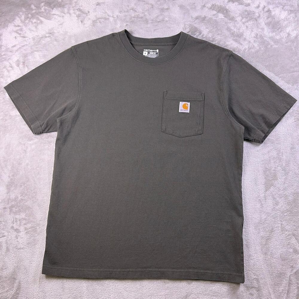 Carhartt K87 Pocket T-Shirt Mens Medium Green Loose Fit 100% Cotton